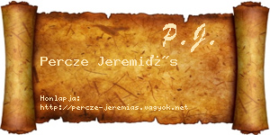 Percze Jeremiás névjegykártya